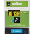 Лента DYMO системы D1, 24 мм х 7 м, пластиковые, черный шрифт, желтая лента (S0720980/53718)