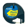 Термолента DYMO  Letra Tag, полиэстер, 12 мм х 4 м, черный шрифт, желтая лента (S0721620/91222)